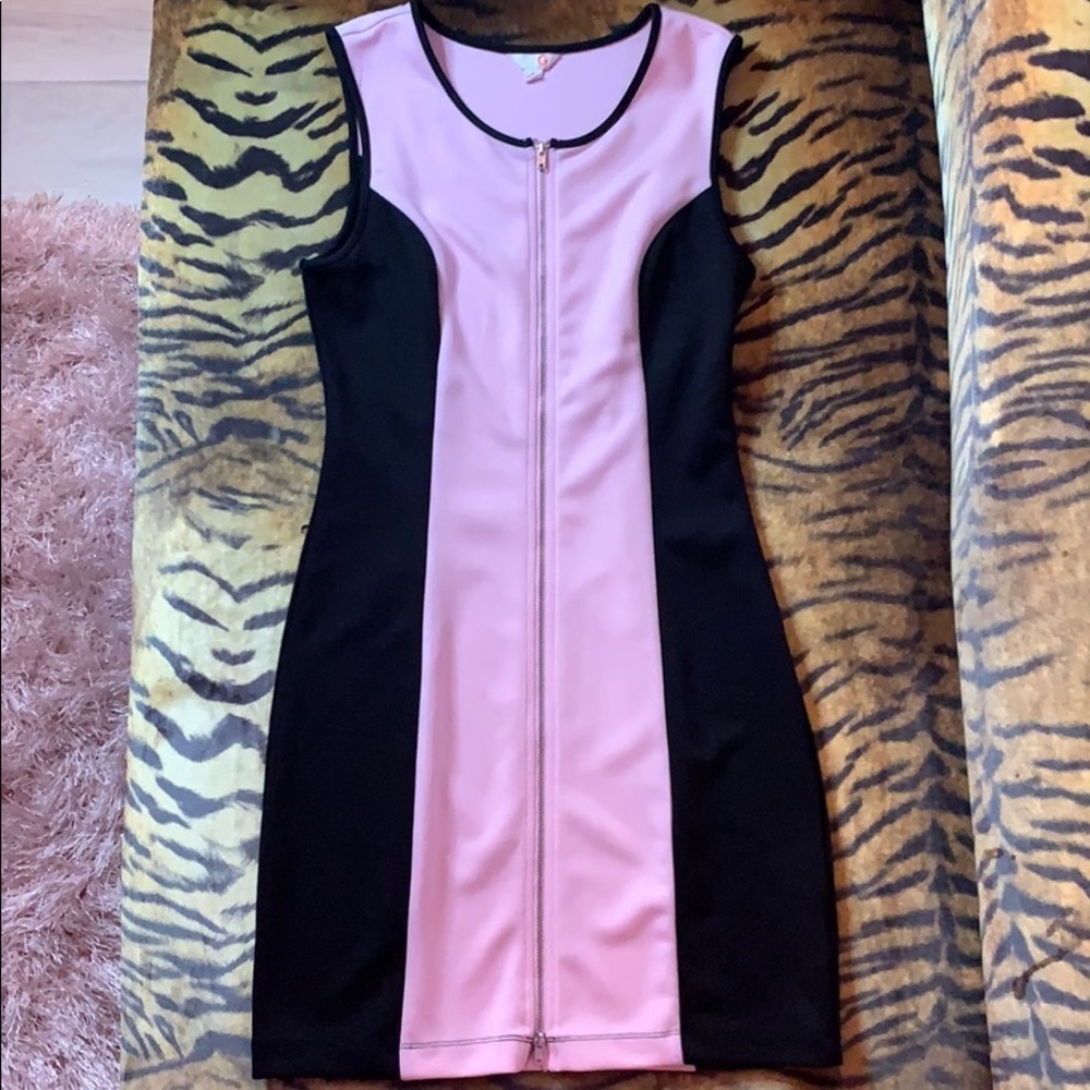 G by Guess pink/black sleeveless mini dress